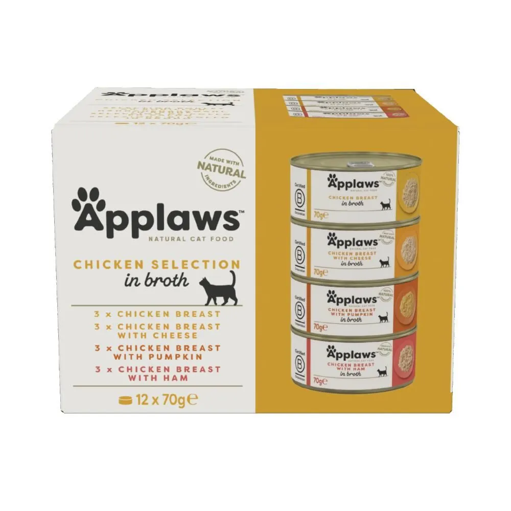Applaws Kattevådmad Kyllingekasse 12 x 70 g
